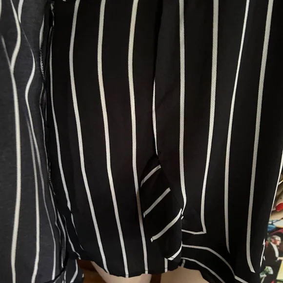 Die With Your Boots On - Davi & Dani Pinstripe Skort Romper - Picture 7 of 12